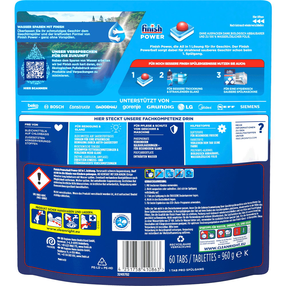 Bild: finish Power All in 1 Geschirrspültabs