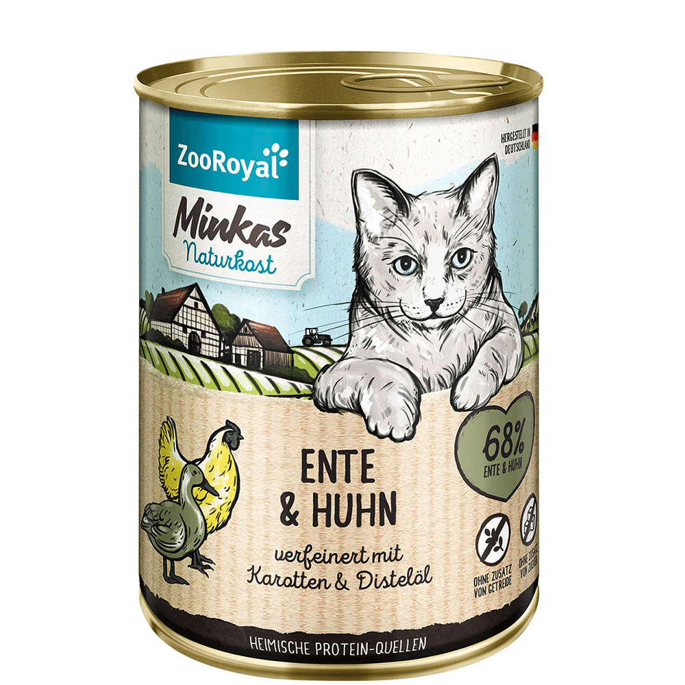 Bild: ZooRoyal Minkas Naturkost Adult Ente & Huhn Katzenfutter
