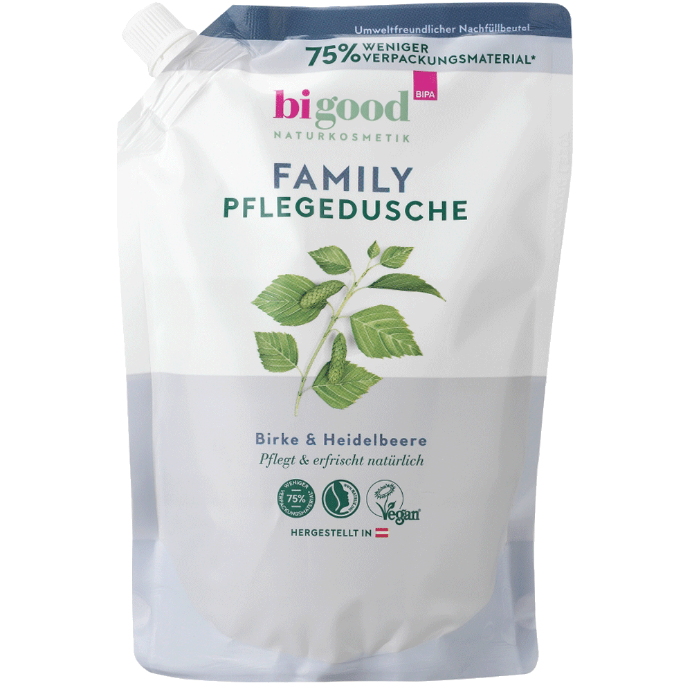 Bild: bi good Family Pflegedusche Birke & Heidelbeere Nachfüllbeutel