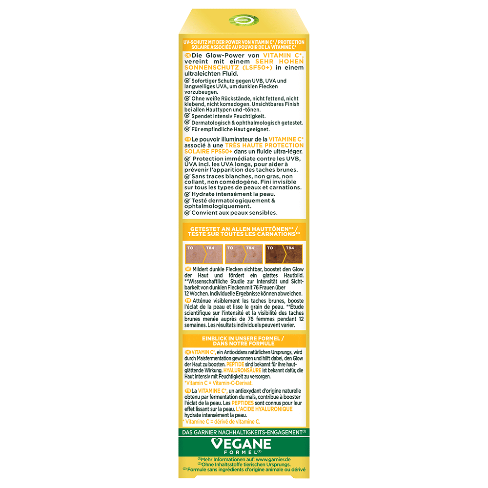 Bild: GARNIER SKIN ACTIVE Vitamin C Sonnenfluid LSF 50+