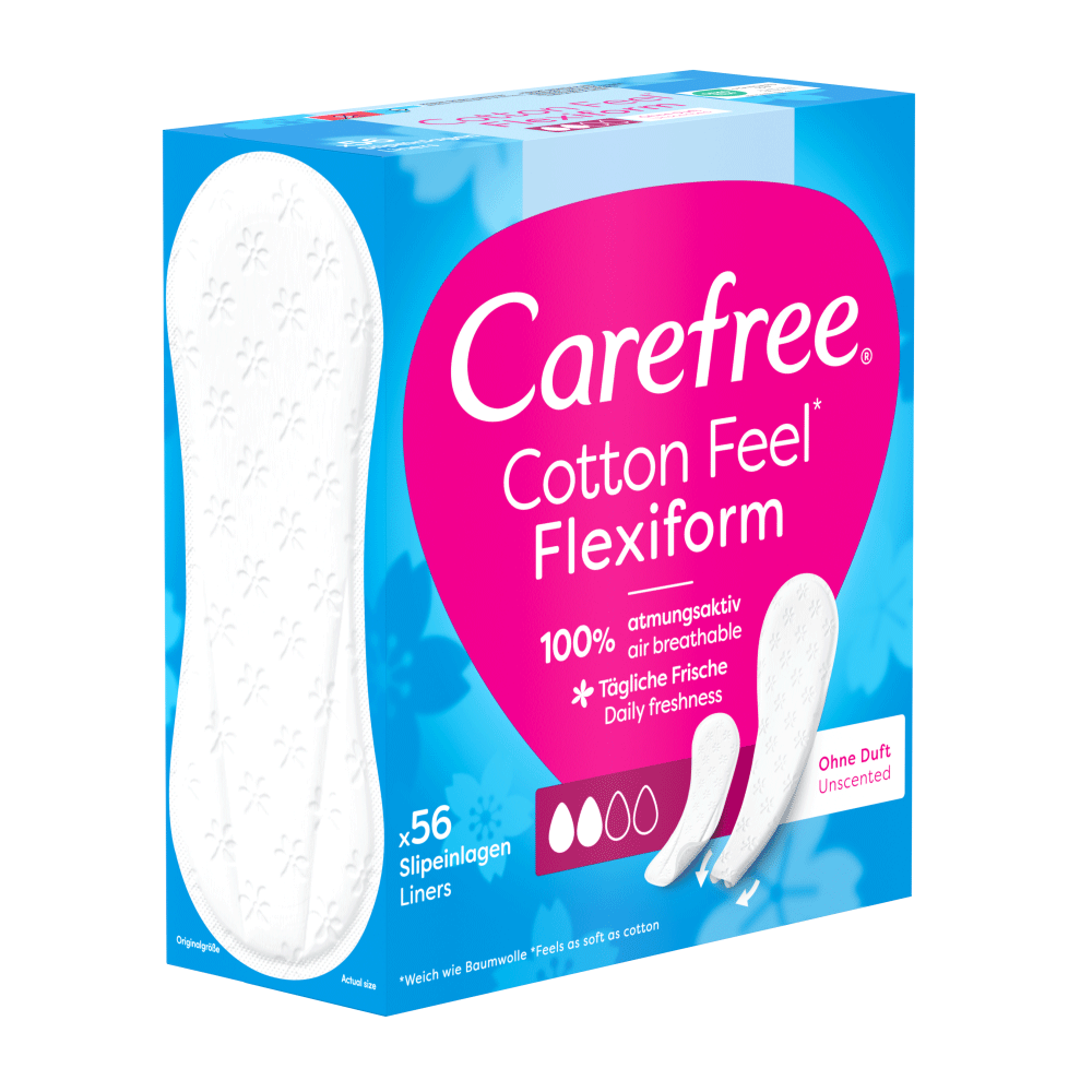 Bild: Carefree Cotton Fell Flexiform Slipeinlagen ohne Duft