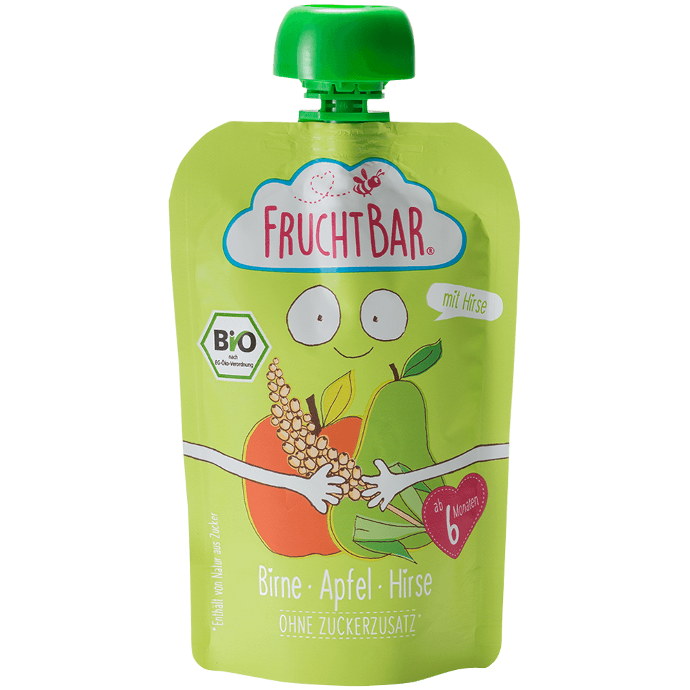 Bild: FruchtBar Quetsche Birne Apfel Hirse