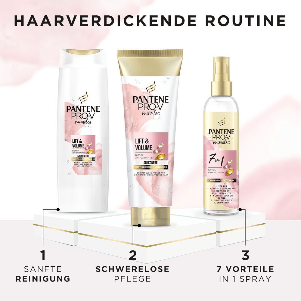 Bild: PANTENE PRO-V Lift & Volume Pflegespülung Mit Biotin + Rosenwasser