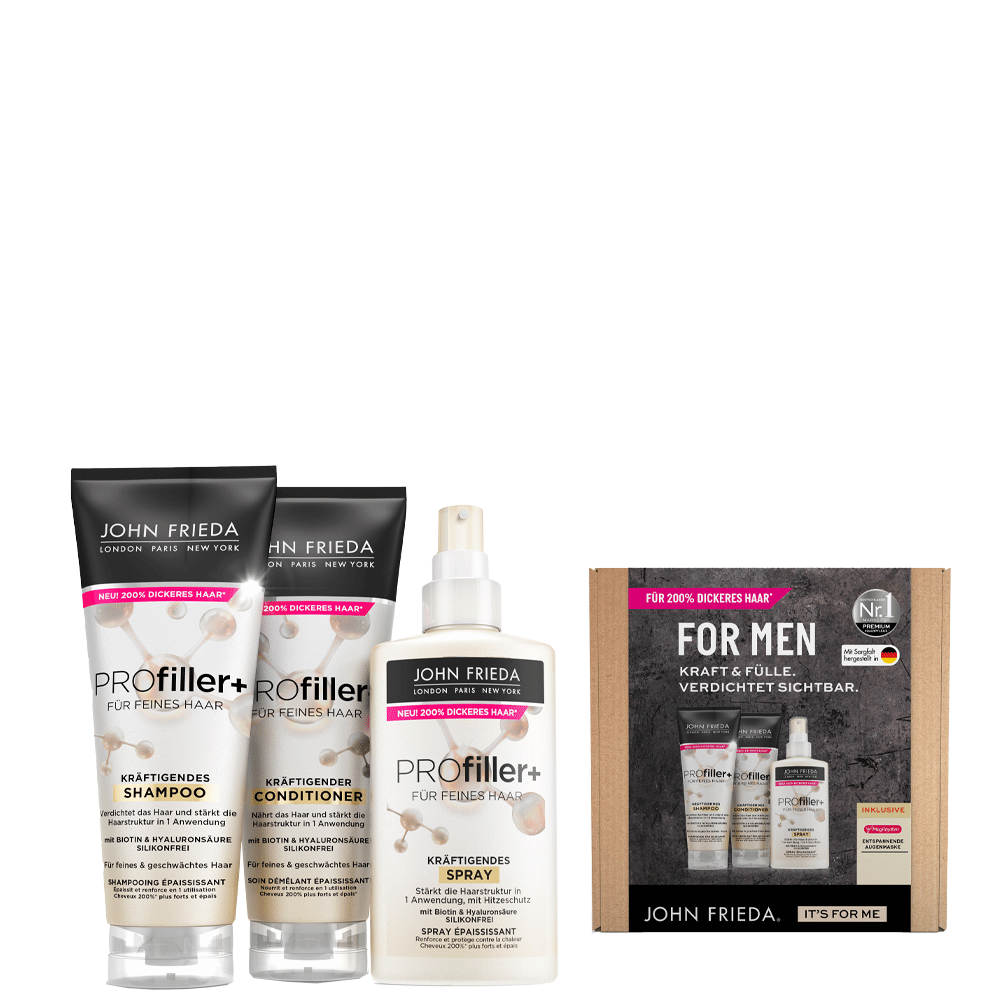 Bild: JOHN FRIEDA Geschenkset Men Shampoo + Spülung + Spray