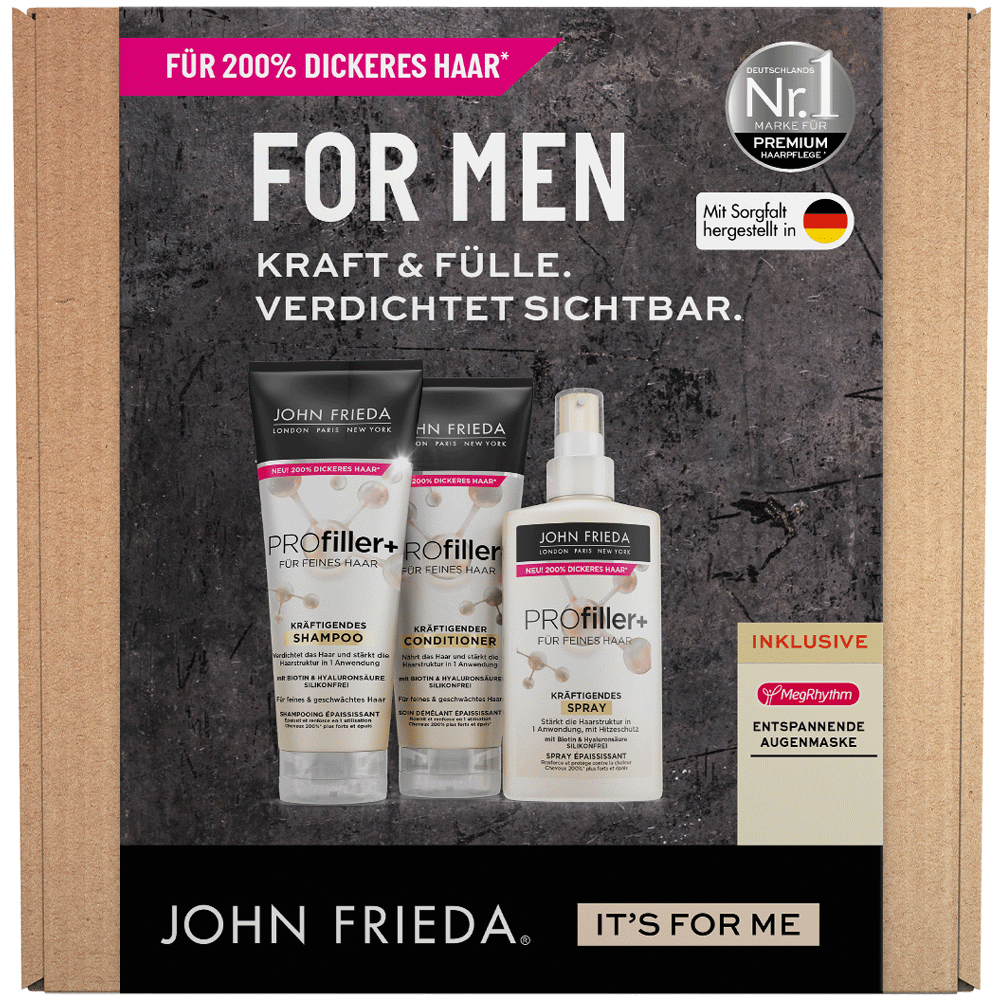 Bild: JOHN FRIEDA Geschenkset Men Shampoo + Spülung + Spray
