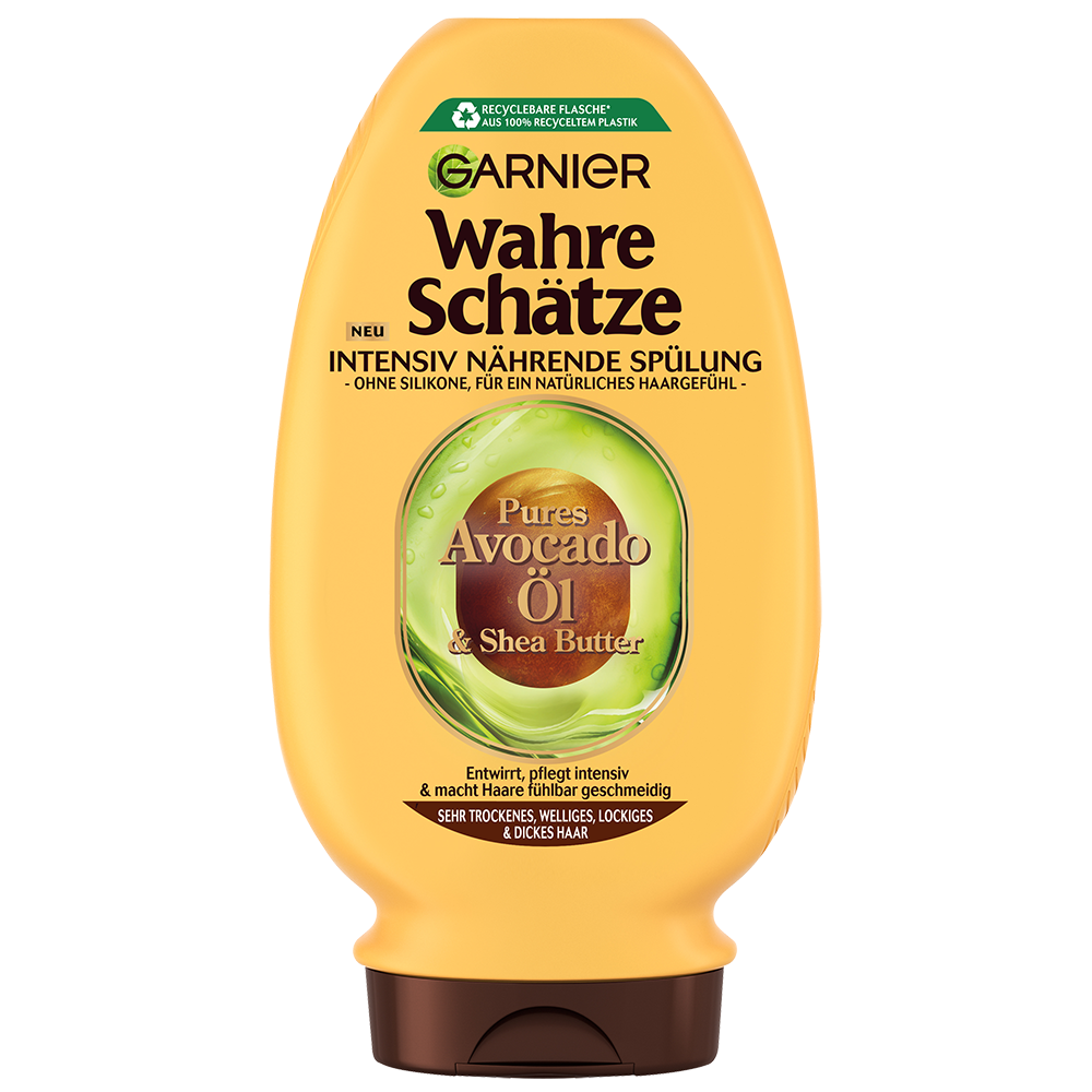 Bild: GARNIER Wahre Schätze Intensiv Nährende Spülung Pures Avocado-Öl & Sheabutter 