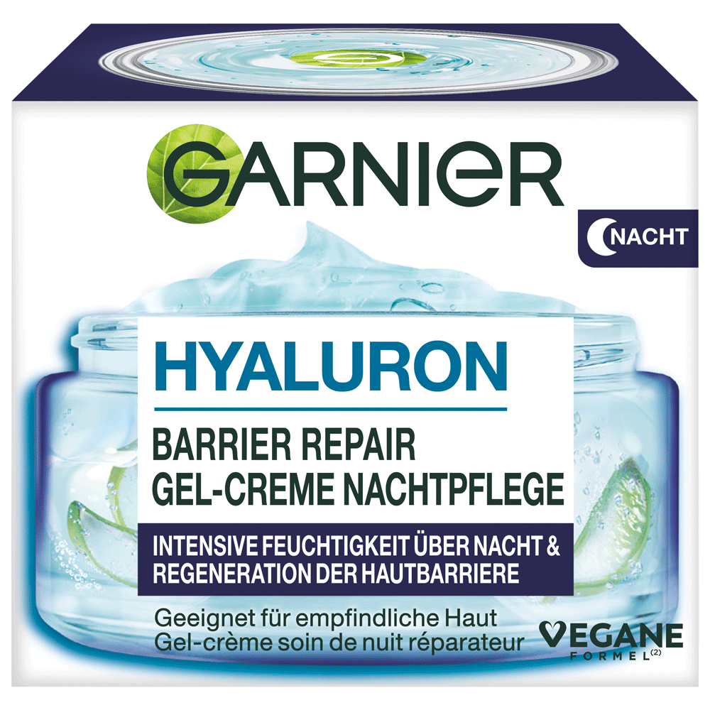 Bild: GARNIER Hyaluron Barrier Repair Gel-Creme Nachtpflege 