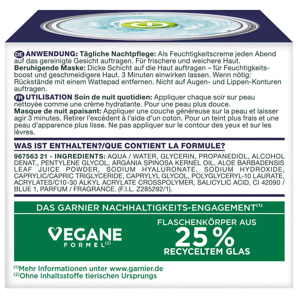 Bild: GARNIER Hyaluron Barrier Repair Gel-Creme Nachtpflege 