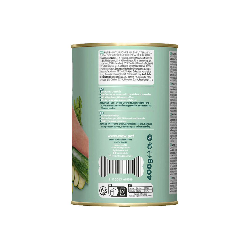 Bild: WOW mit Pute Zucchini + Löwenzahn