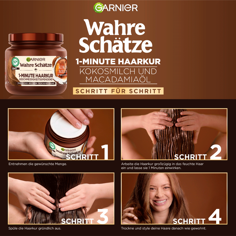 Bild: GARNIER Wahre Schätze 1 Minute Haarkur