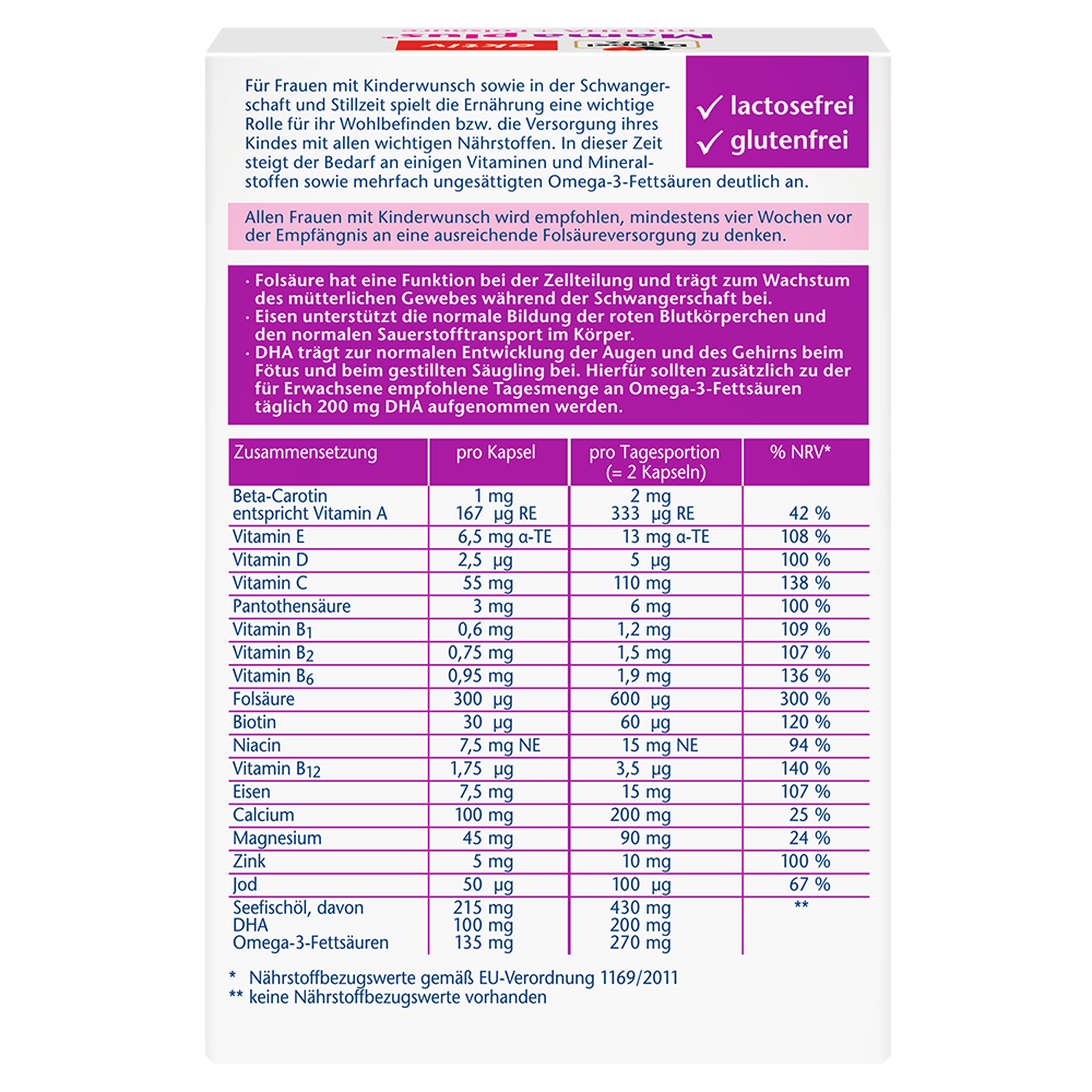 Bild: DOPPELHERZ Mama Plus mit DHA + Folsäure