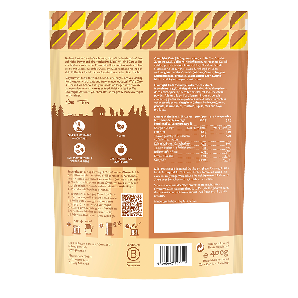 Bild: 3Bears Overnight Oats Eiskaffee 