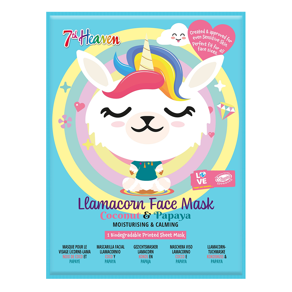 Bild: 7th Heaven Tuchmaske Llamacorn Kokosnuss und Papaya