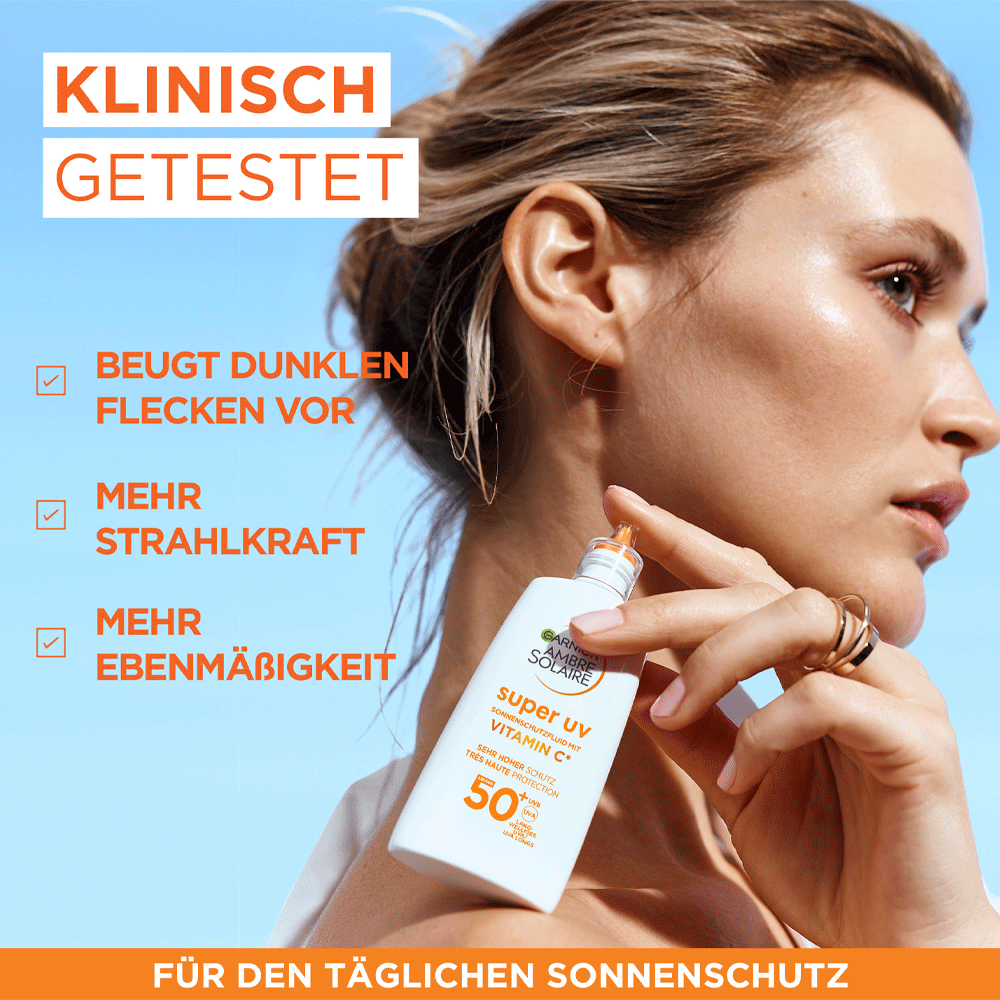 Bild: GARNIER AMBRE SOLAIRE Sonnenschutzfluid Niacinamid LSF50+