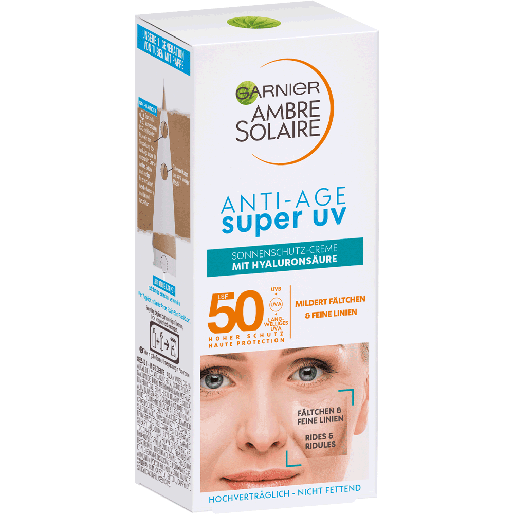 Bild: GARNIER AMBRE SOLAIRE Sensitiv Anti-Age Sonnencreme Gesicht