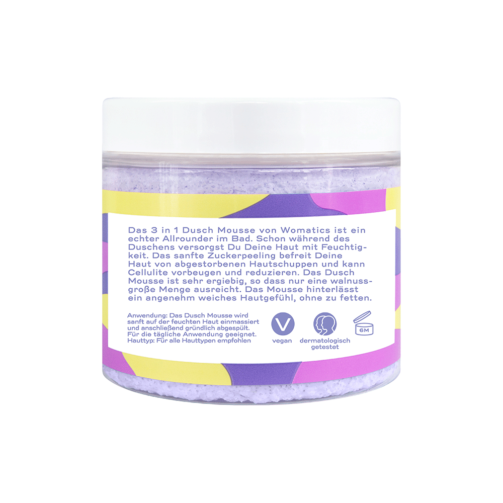 Bild: Womatics 3in1 Dusch Mousse Vanille Lavendel