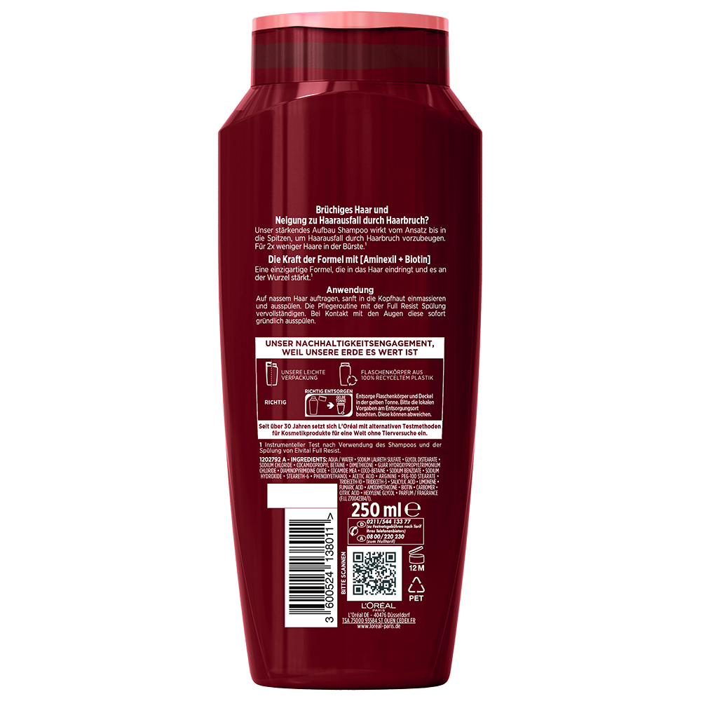 Bild: L'ORÉAL PARIS ELVITAL Full Resist Stärkendes Aufbau Shampoo