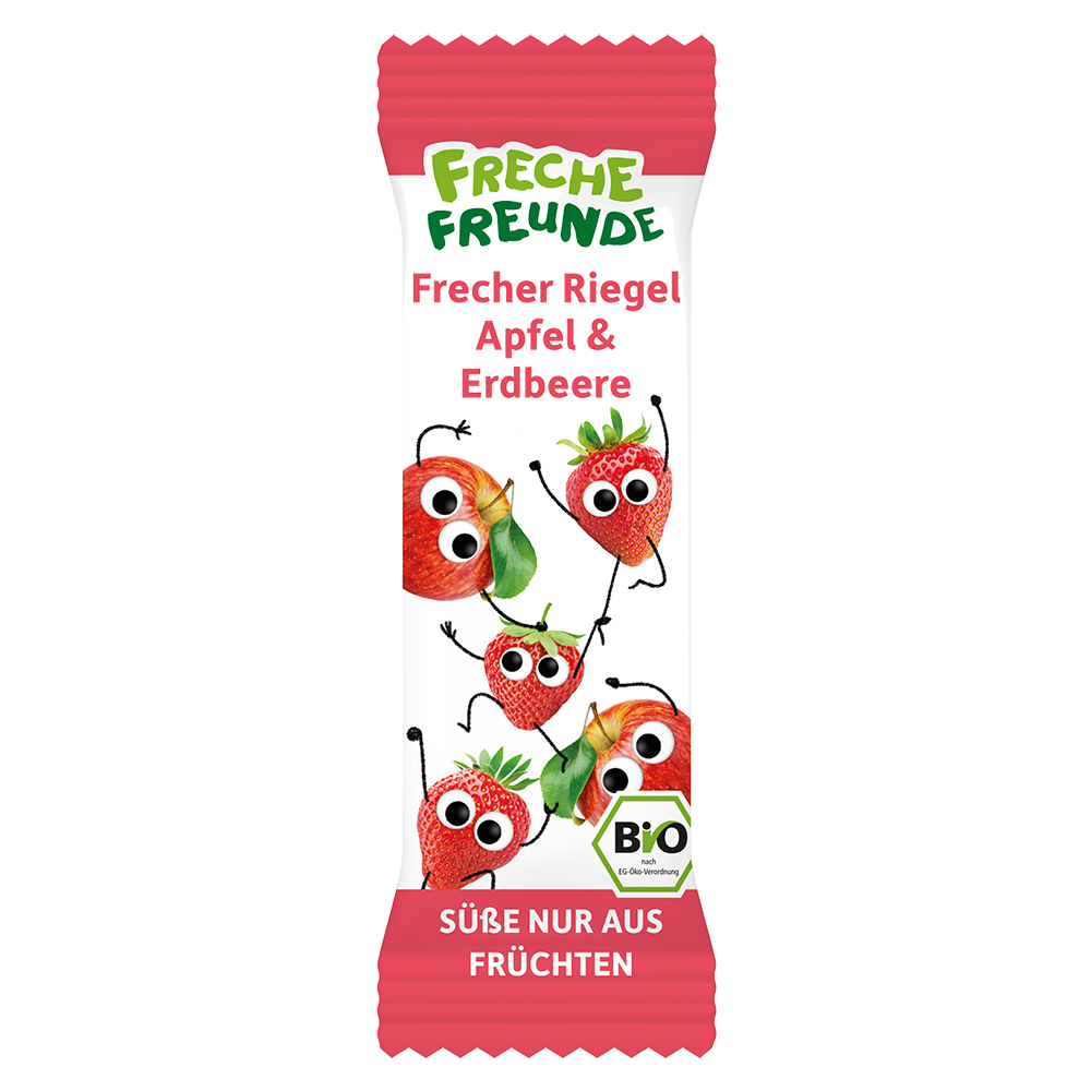 Bild: Freche Freunde Frecher Riegel Apfel und Erdbeere