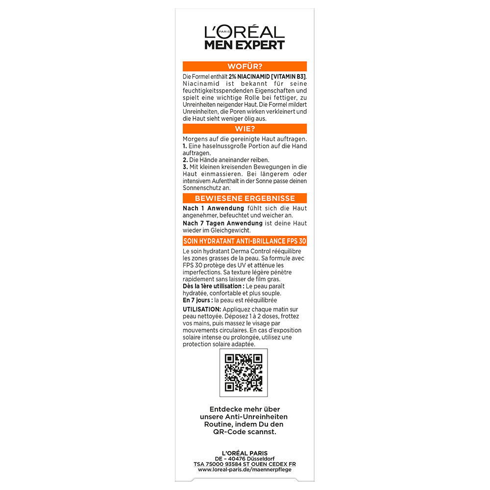 Bild: L'ORÉAL PARIS MEN EXPERT Derma Control Oil-Control Feuchtigkeitspflege