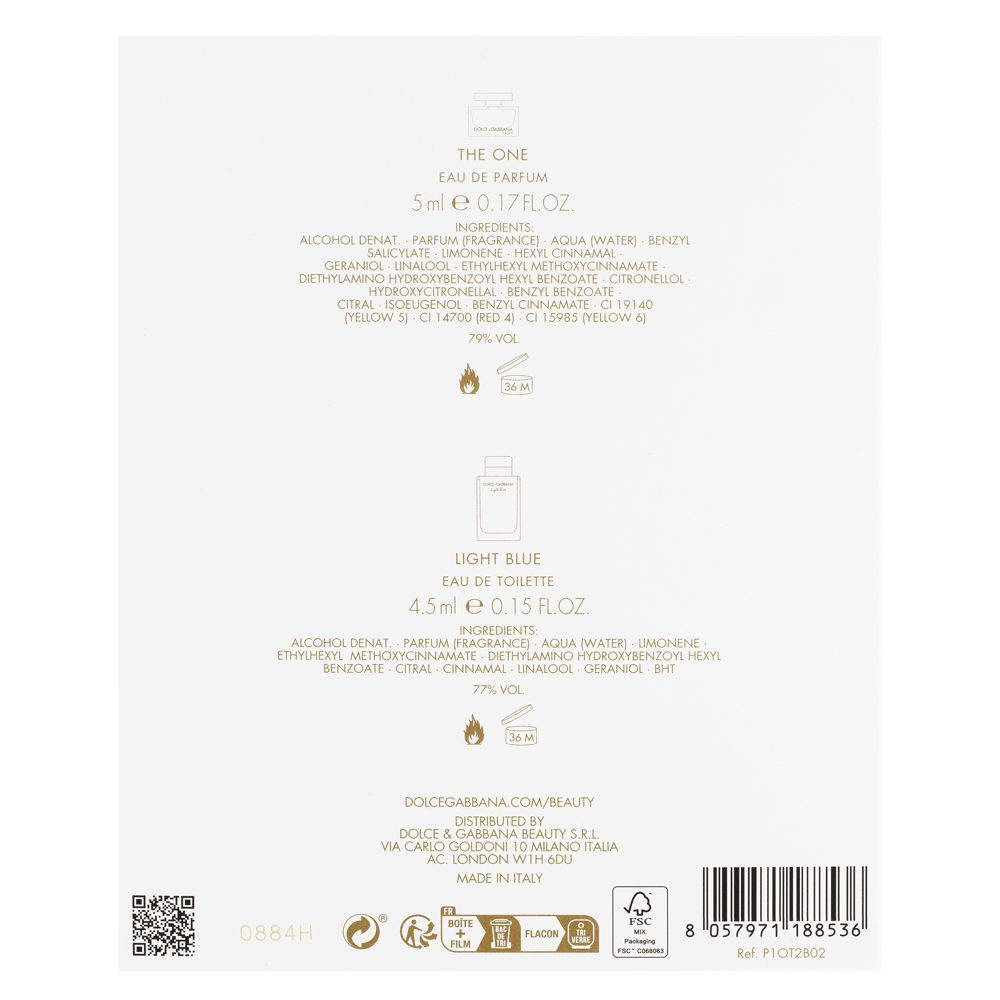 Bild: Dolce & Gabbana Geschenkset The One Eau de Parfum 5 ml + Light Blue Eau de Toilette 4,5 ml