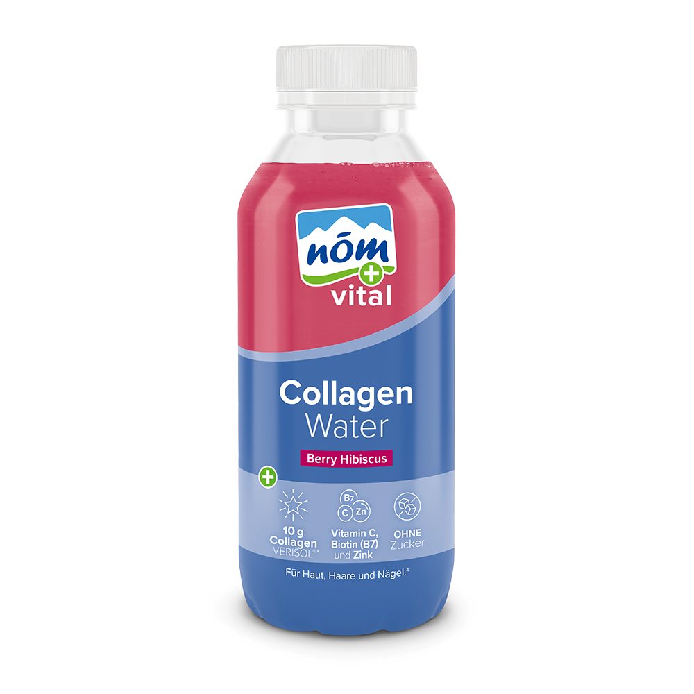 Bild: nöm Collagen Wasser Beere und Hibiskus 