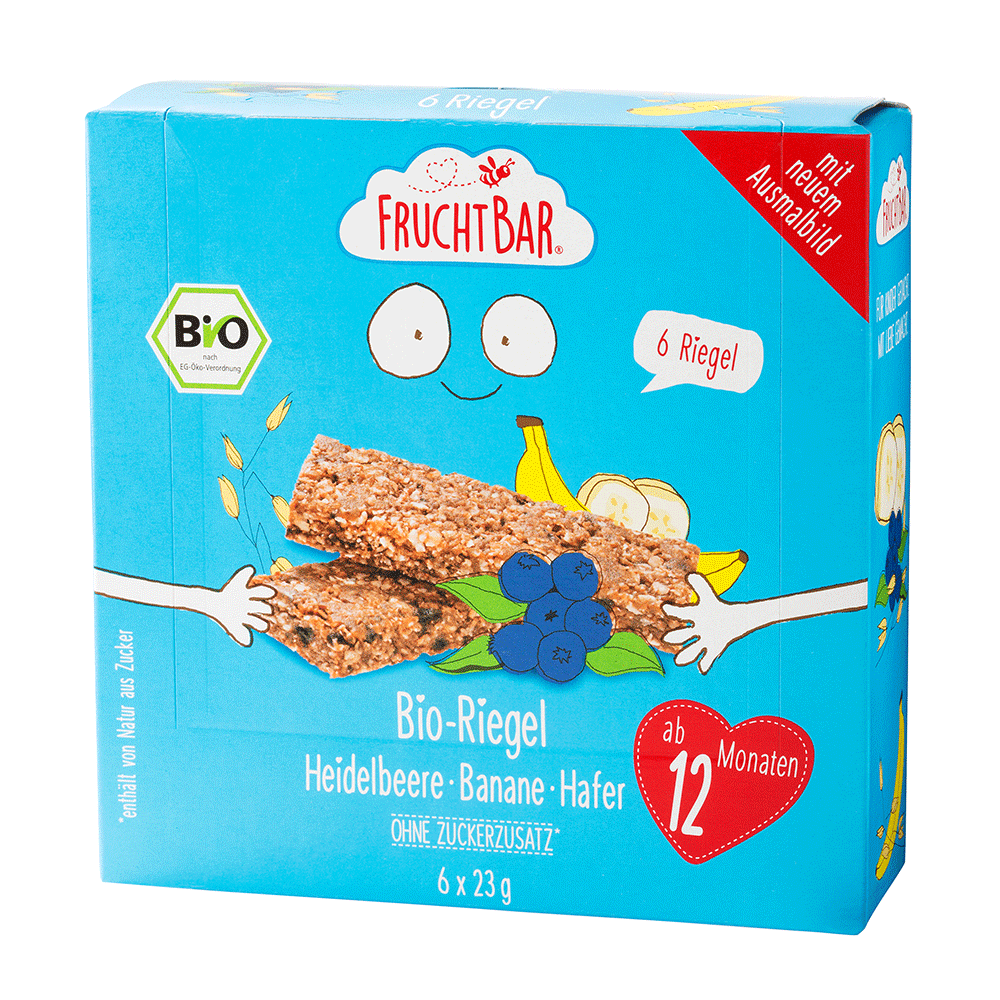 Bild: FruchtBar Riegel Heidelbeere Banane Hafer