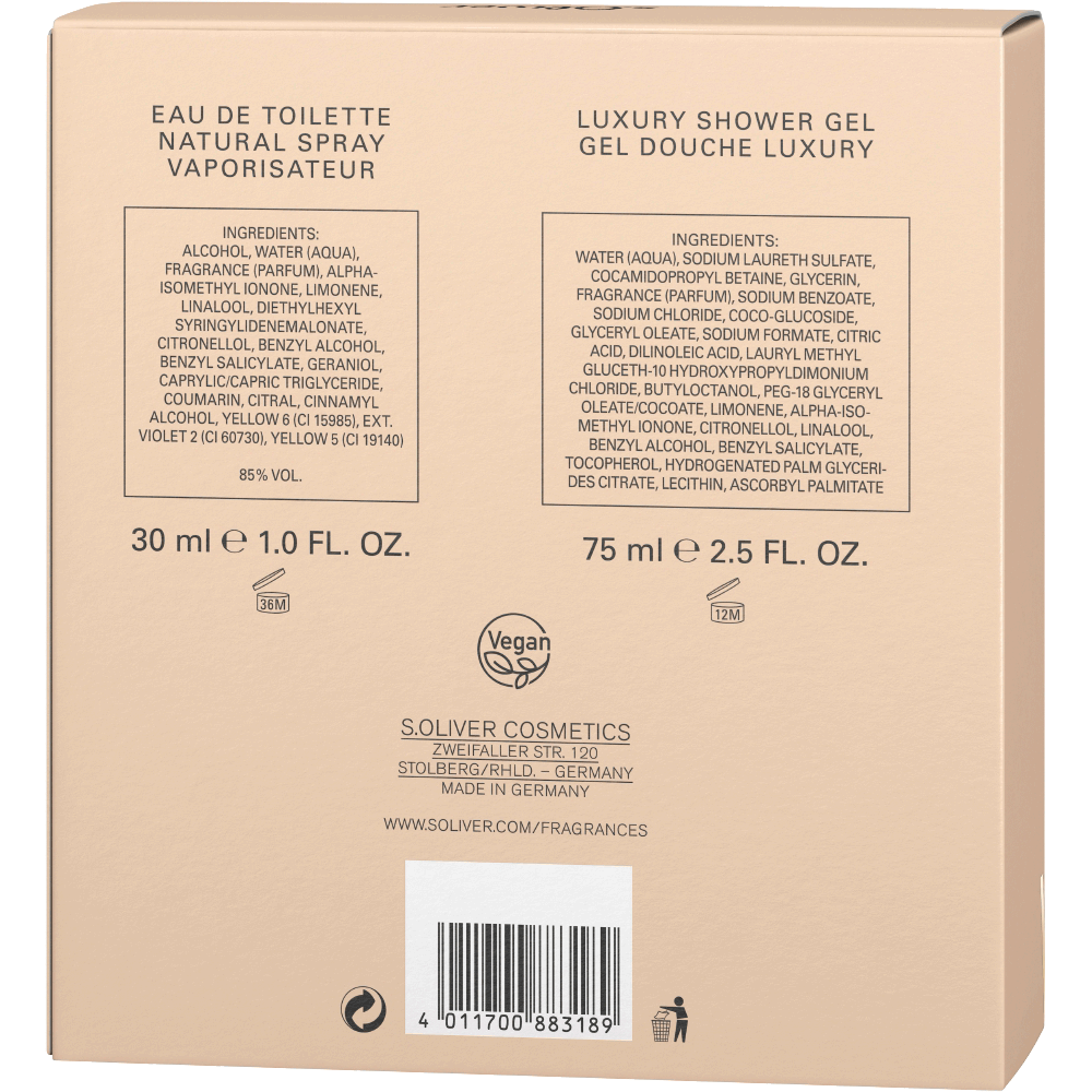 Bild: s.Oliver Scent Of You Women Geschenkset Eau de Toilette 30 ml + Duschgel 75 ml