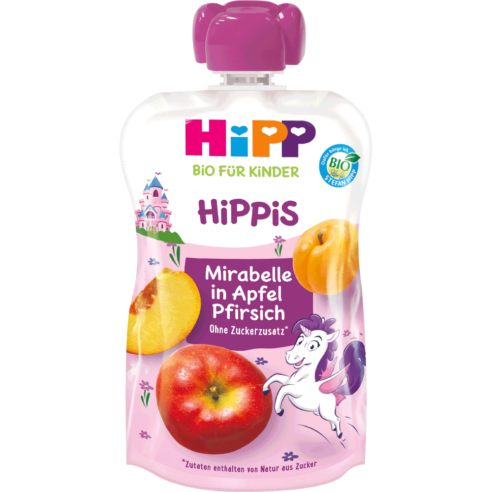 Bild: HiPP Hippis Mirabelle in Apfel-Pfirsich