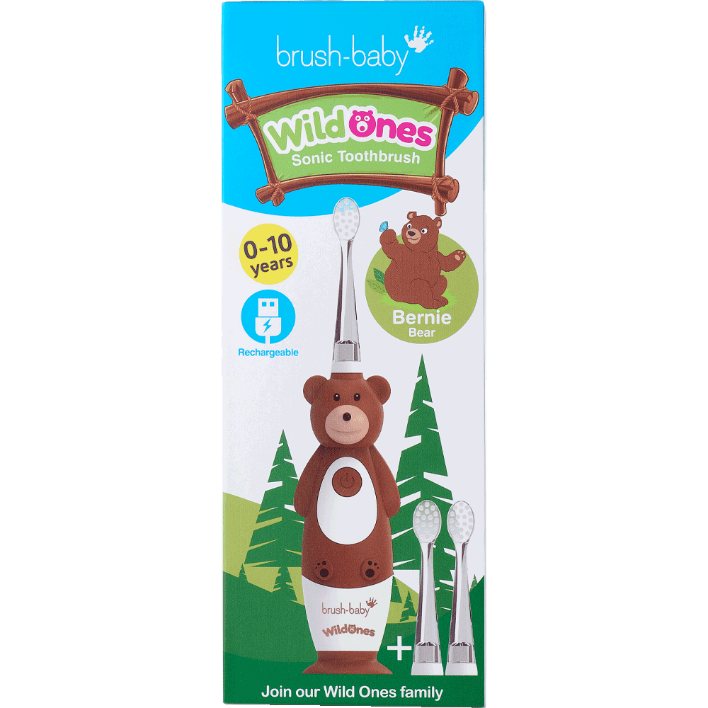 Bild: brush-baby Wild Ones Wiederaufladbare Elektrische Zahnbürste Bernie Bear