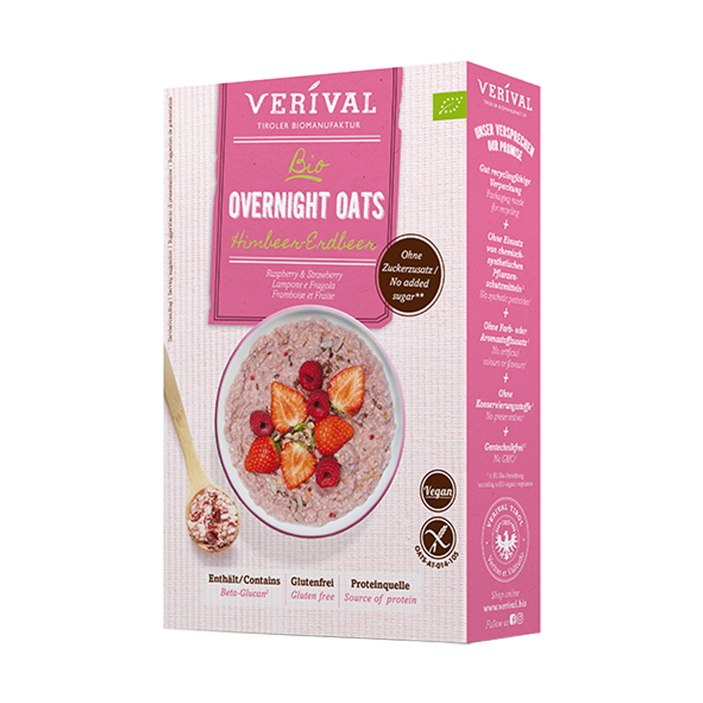 Bild: Verival Bio Overnight Oats Himbeer-Erdbeer