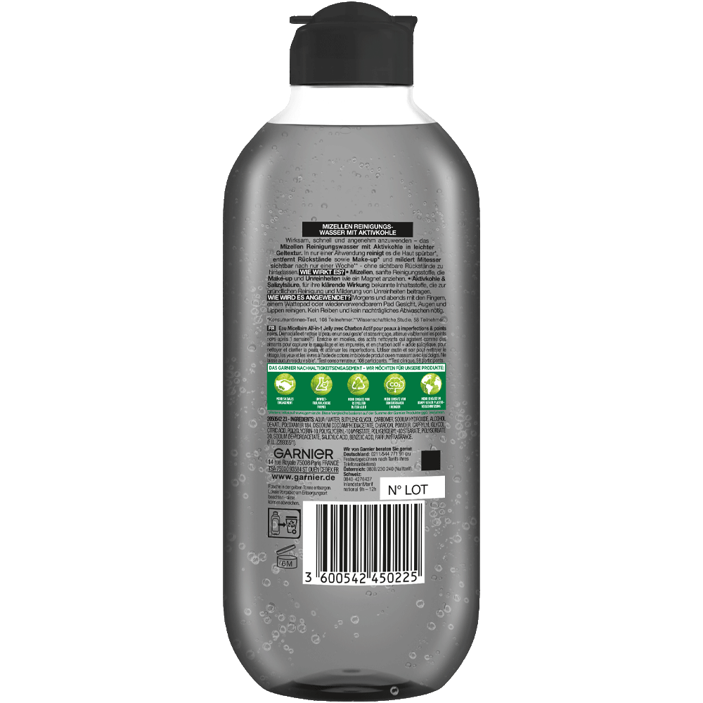 Bild: GARNIER SKIN ACTIVE Mizellen Reinigungswasser Aktivkohle