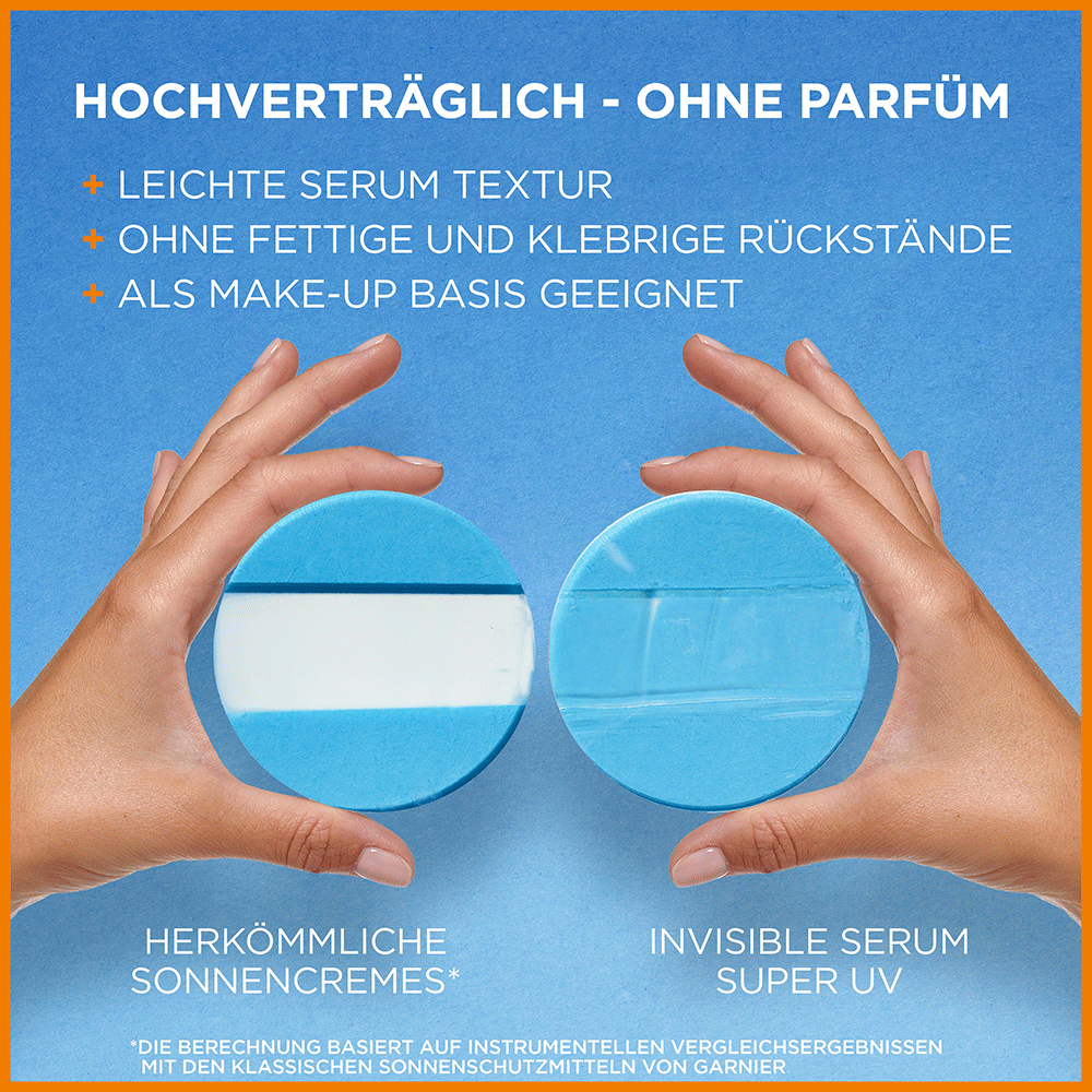 Bild: GARNIER AMBRE SOLAIRE Invisible Serum Super UV Sonnenschutz-Serum LSF 50+