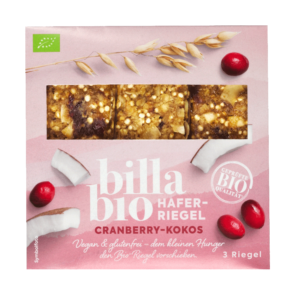 Bild: Billa Bio Hafer Riegel Cranberry Kokos