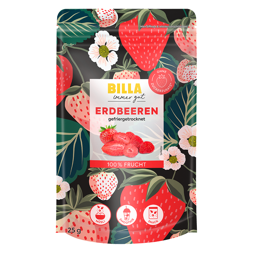Bild: Billa immer gut Erdbeeren Gefriergetrocknet