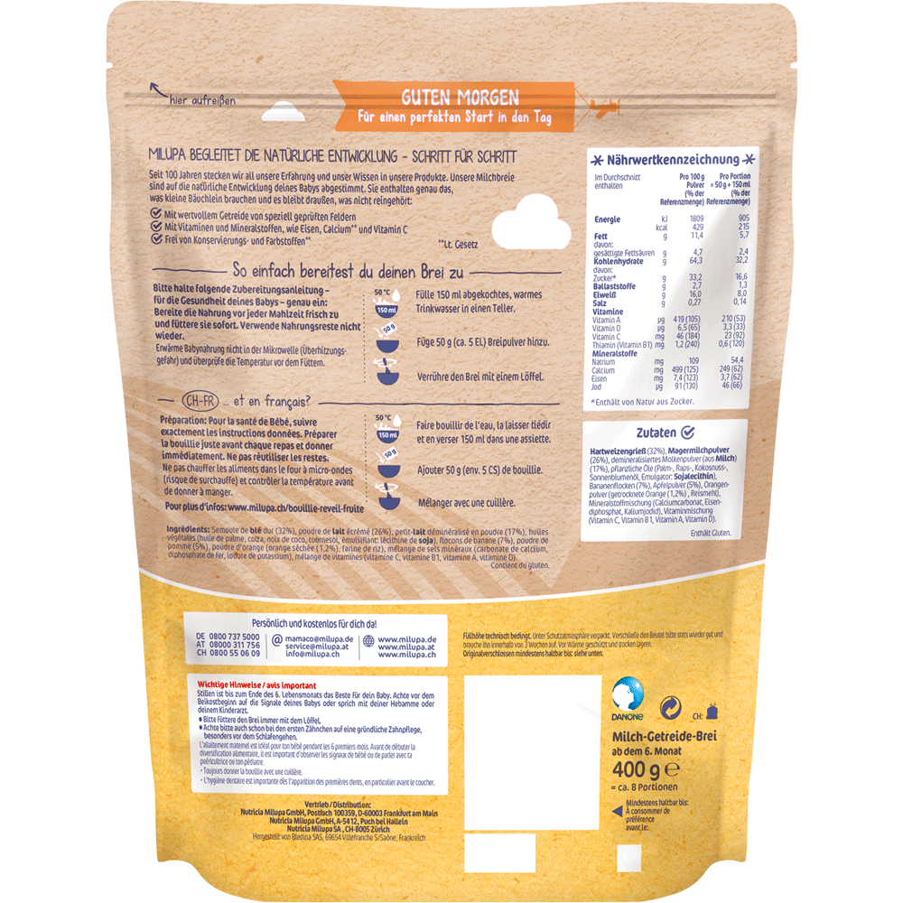 Bild: Milupa Milchbrei Milde Früchte Guten Morgen