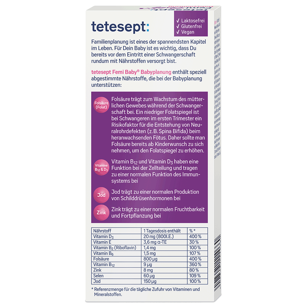 Bild: tetesept: FemiBaby Babyplanung