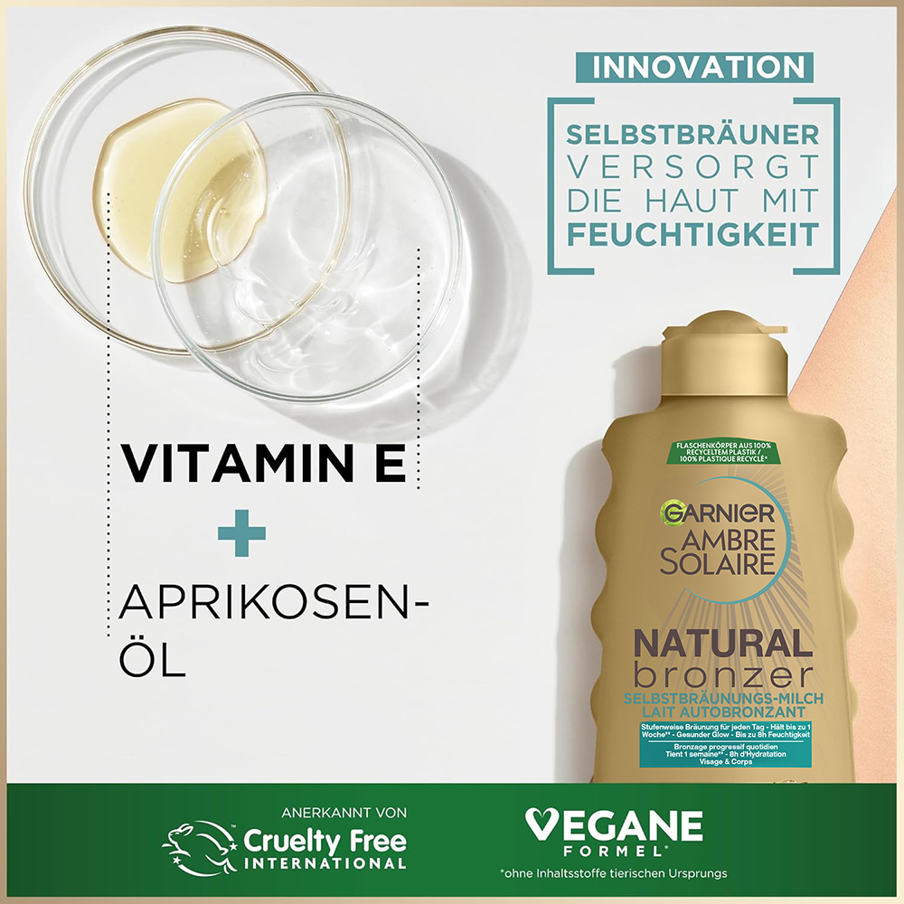 Bild: GARNIER AMBRE SOLAIRE Ambre Solaire Natural Bronzer Selbstbräunungs-Milch