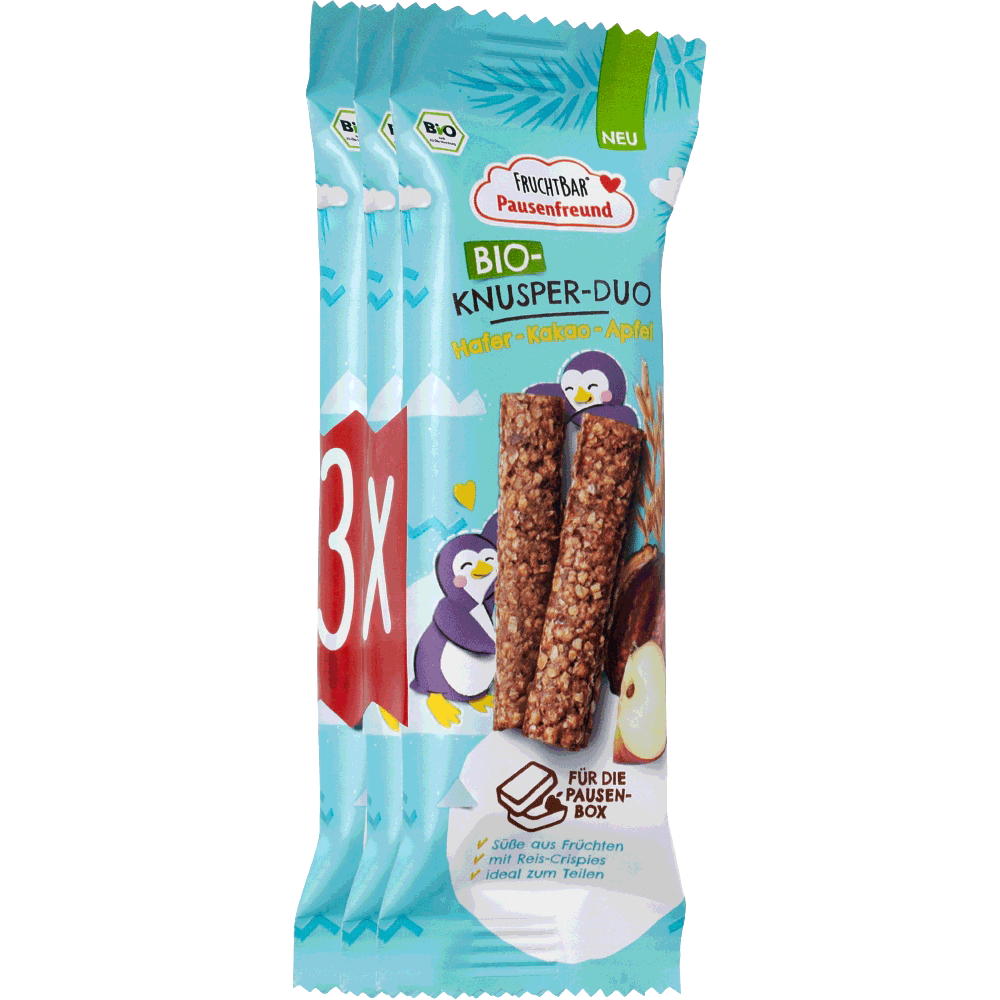 Bild: FruchtBar Pausenfreund Bio-Knusper Duo