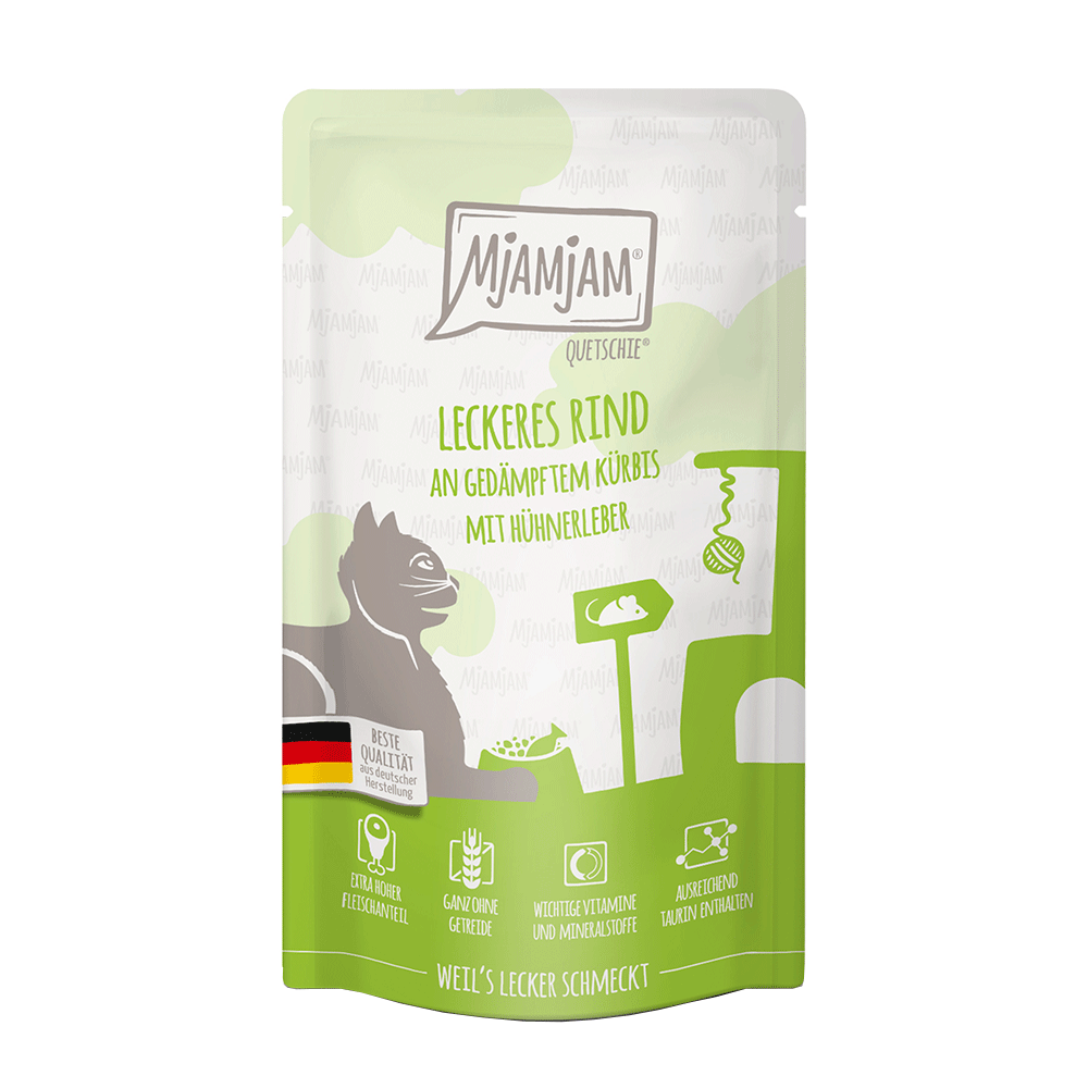 Bild: Mjamjam Quetschie Leckeres Rind an Gedämpftem Kürbis mit Hühnerleber