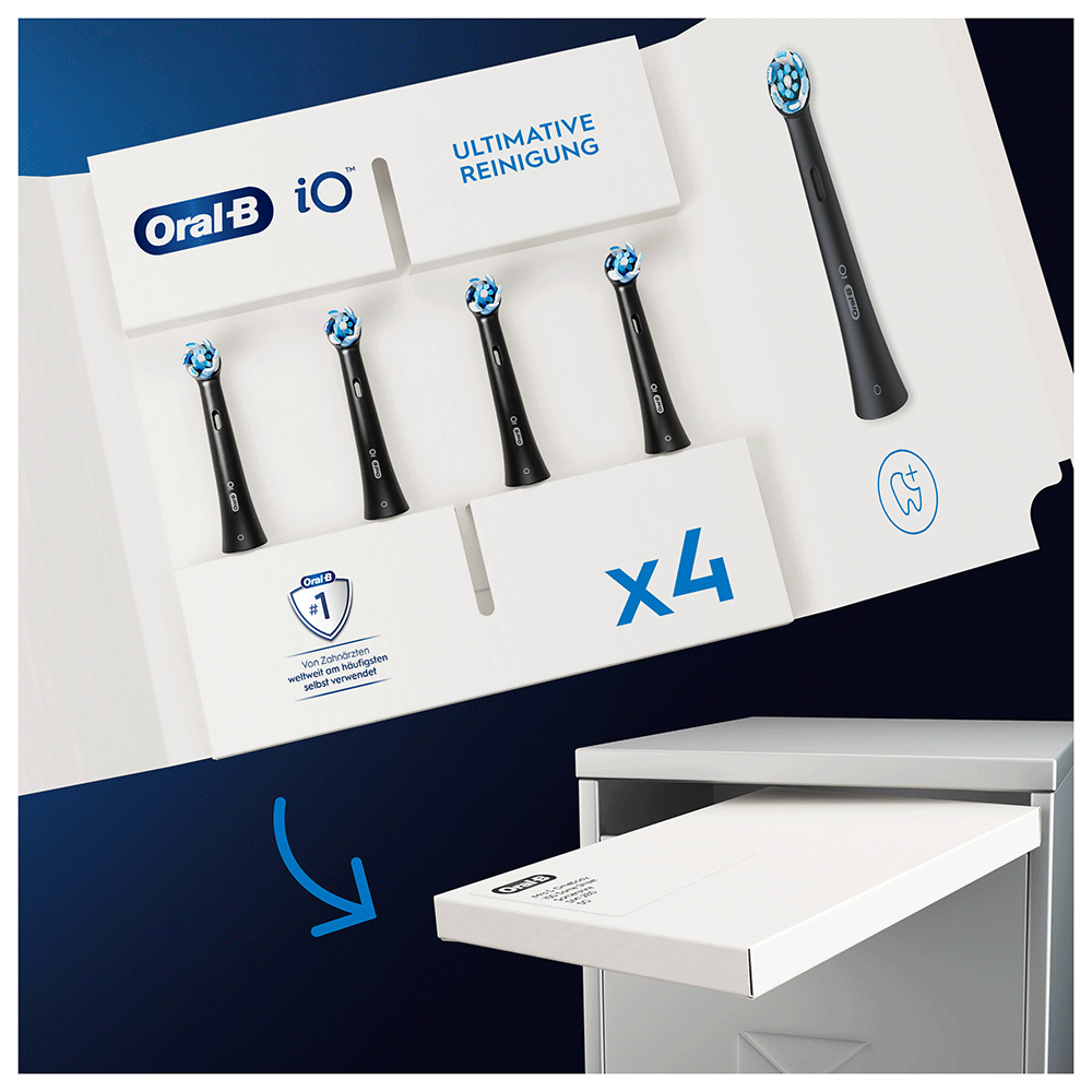 Bild: Oral-B iO Black Ultimative Reinigung Aufsteckbürsten, Schwarz