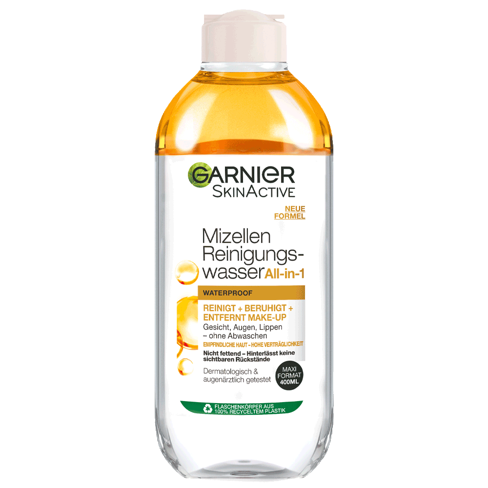 Bild: GARNIER SKIN ACTIVE Mizellen Reinigungswasser All-in-1 waterproof