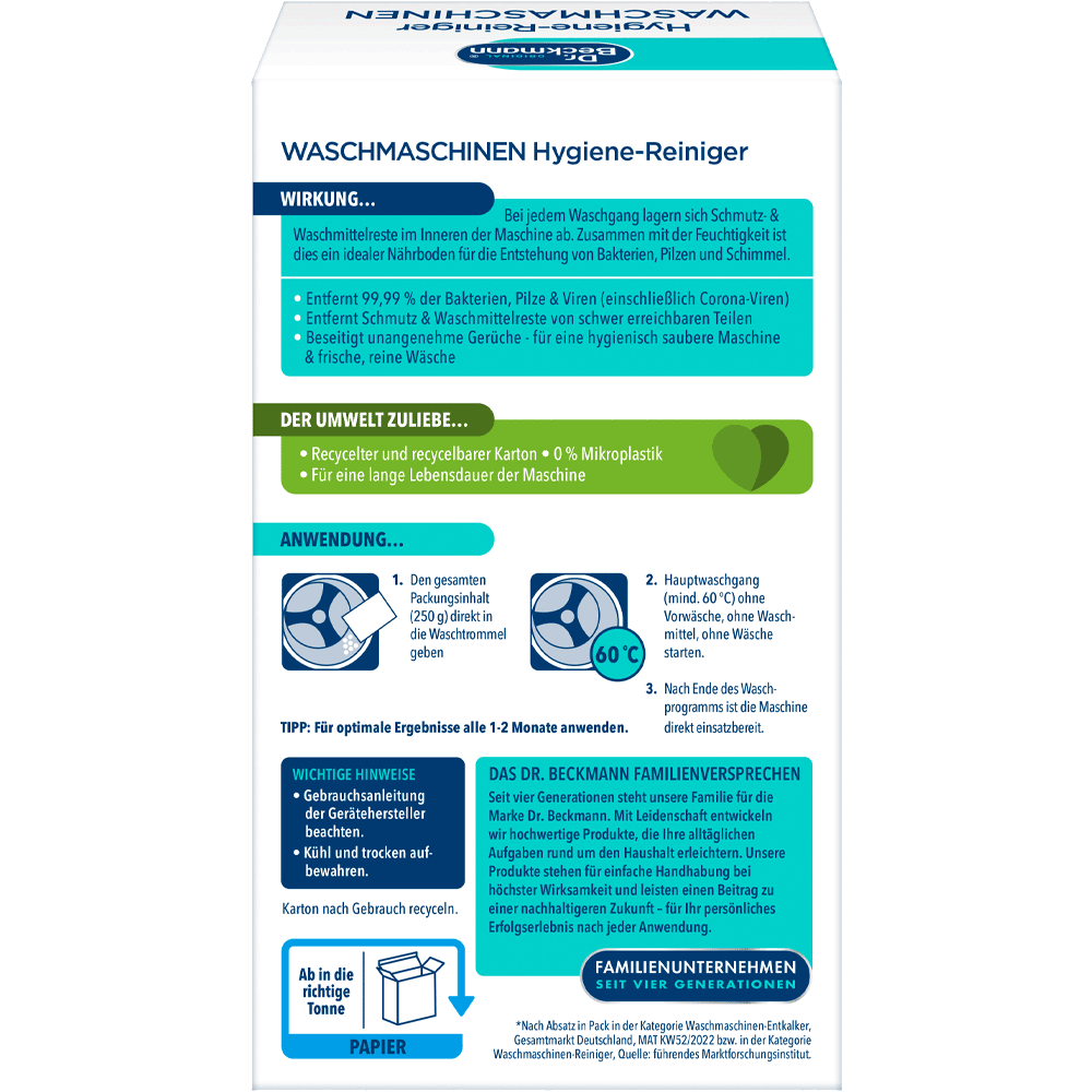Bild: Dr. Beckmann Waschmaschinen Hygiene Reiniger