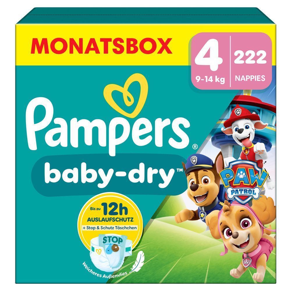 Bild: Pampers Baby-Dry Paw Patrol Edition Größe 4, 9kg-14kg, Monatsbox