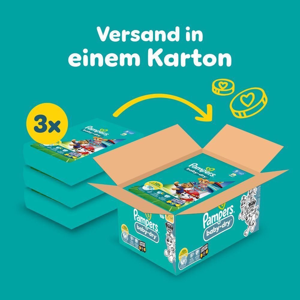 Bild: Pampers Baby-Dry Paw Patrol Edition Größe 5, 11kg-16kg, Monatsbox
