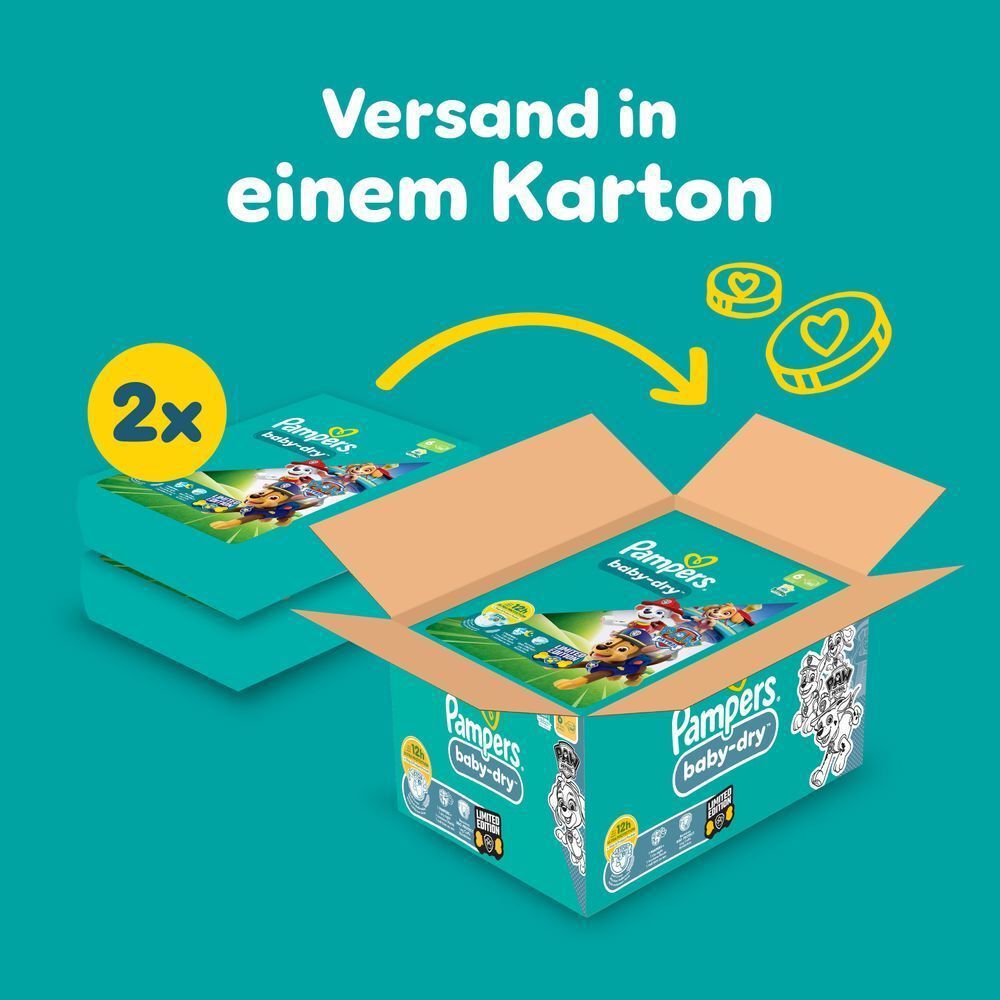 Bild: Pampers Baby-Dry Paw Patrol Edition Größe 6, 13kg-18kg, Monatsbox