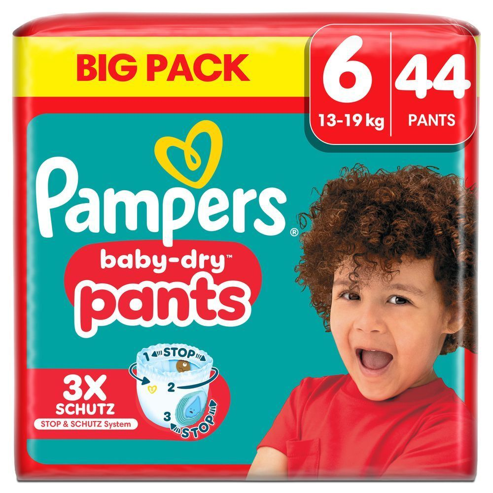 Bild: Pampers Baby-Dry Windelhosen Größe 6, 13kg-19kg, Big Pack