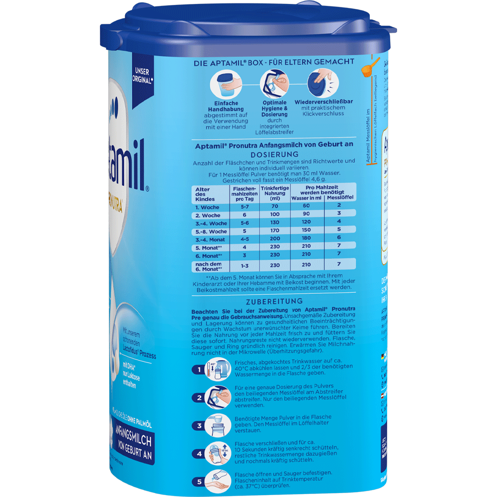 Bild: Aptamil Pre Pronutra, Anfangsmilch