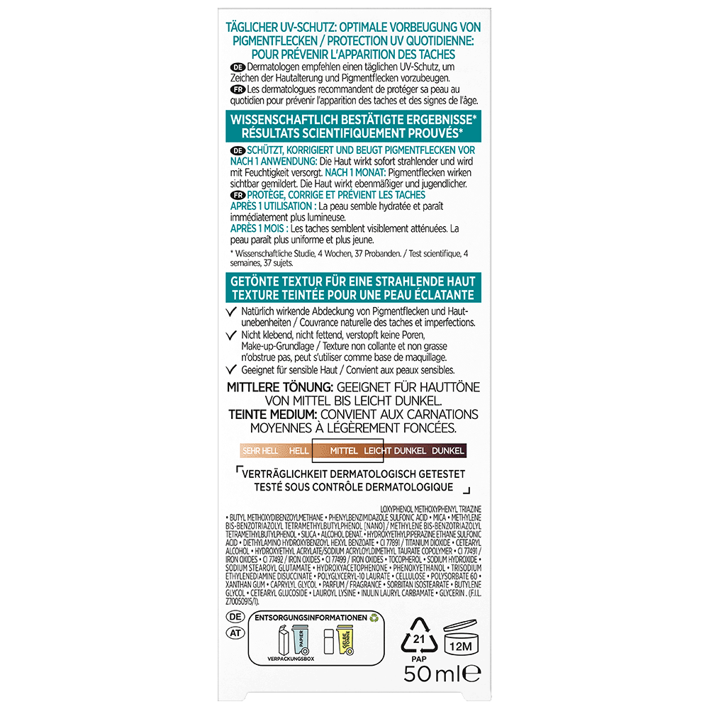 Bild: L'ORÉAL PARIS Bright Reveal Tägliches Glow-Fluid Getönt Mittel LSF 50 