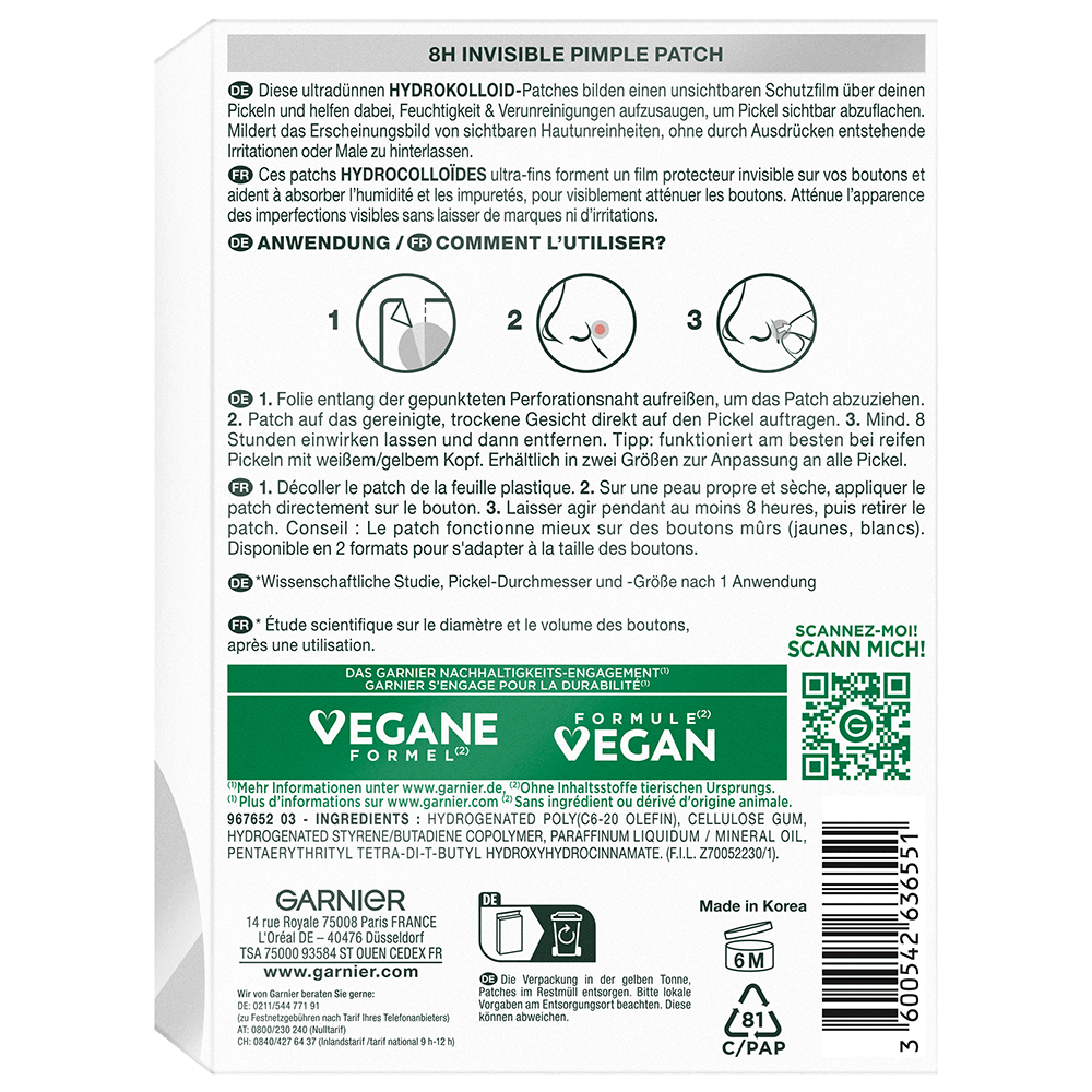 Bild: GARNIER 8H Invisible Pimple Patch 