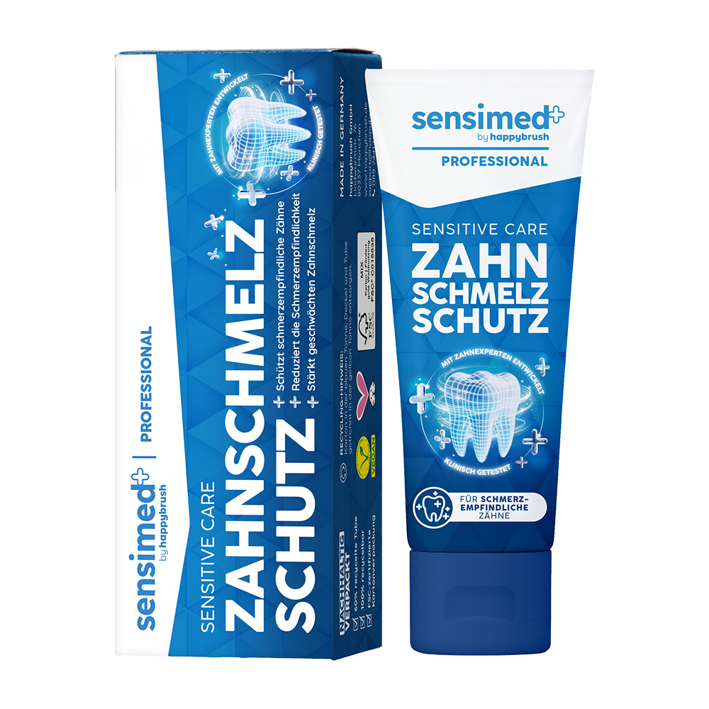 Bild: happybrush Sensimed Zahnpasta Sensitive Care Zahnschmelzschutz 